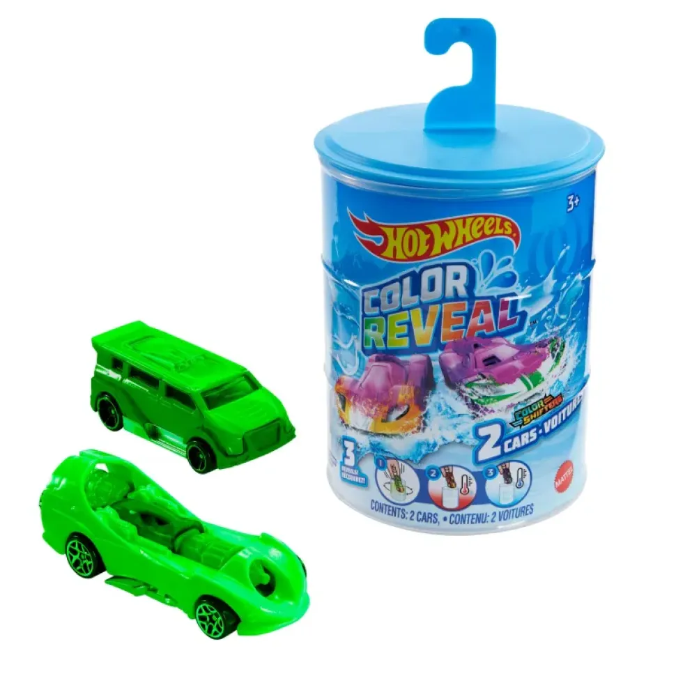 Hot Wheels Color Reveal Confezione Da 2 Veicoli In Scala 1:64, Macchinine Cambia Colorea Sorpresa, 4+Anni