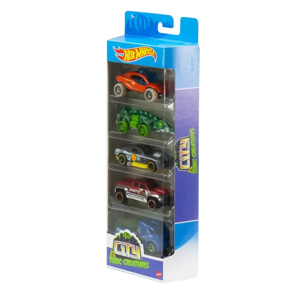 Hot Wheels- Confezione Da 5 Macchinine In Scala 1:64, Veicoli Assortiti, 3+Anni