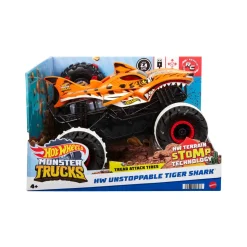 Hot Wheels Monster Trucks Tiger Shark L'Inarrestabile Veicolo Radiocomandato, Fuoristrada 4 4 Radiocomandato, Giocattolo Per Bambini Dai 4 Anni In Su