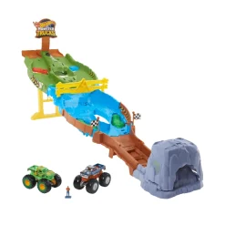 Hot Wheels Monster Trucks Torneo Dei Titani Playset Con Monster Truck Bigfoot E Gunkster Per Sfide Testa A Testa, Giocattolo Per Bambini Dai 4 Anni In Su