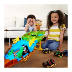 Hot Wheels Monster Trucks Torneo Dei Titani Playset Con Monster Truck Bigfoot E Gunkster Per Sfide Testa A Testa, Giocattolo Per Bambini Dai 4 Anni In Su