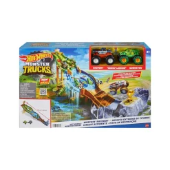 Hot Wheels Monster Trucks Torneo Dei Titani Playset Con Monster Truck Bigfoot E Gunkster Per Sfide Testa A Testa, Giocattolo Per Bambini Dai 4 Anni In Su