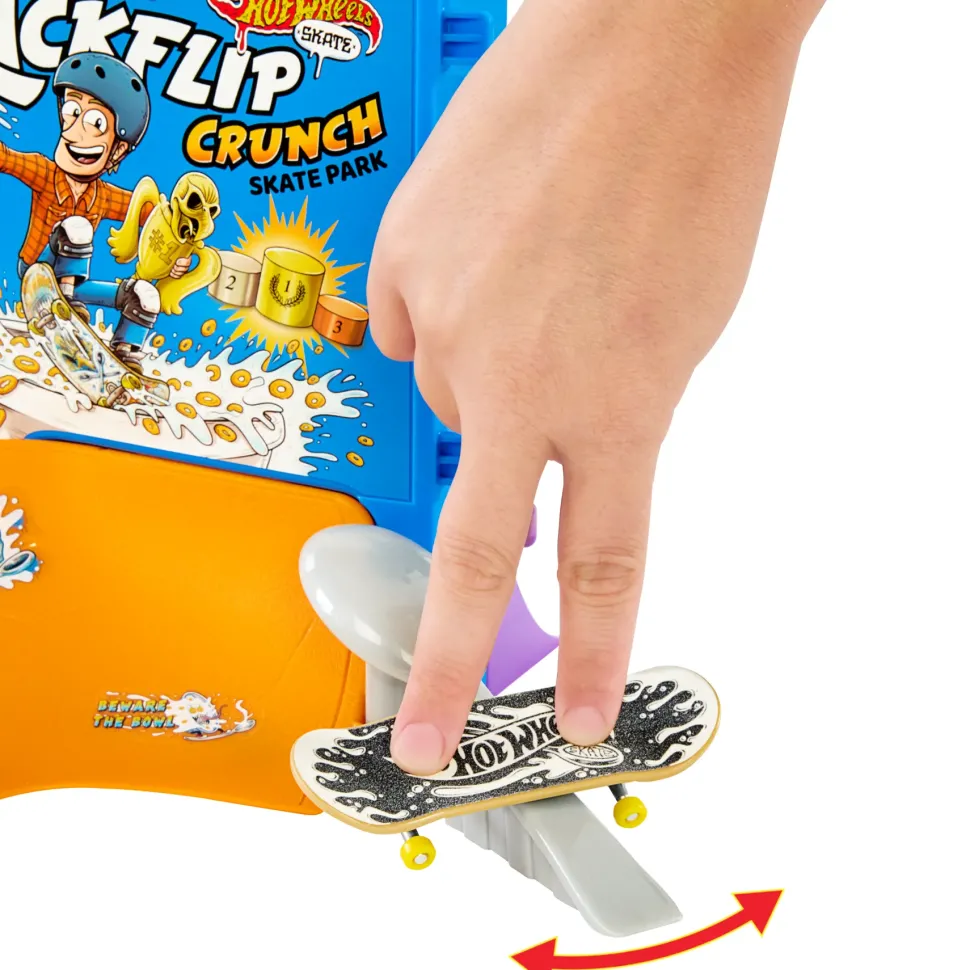 Hot Wheels Skate Ciotola Per Cereali Da Skate Di Tony Hawk, Playset A Tema Cereali Con 1 Fingerboard E 1 Paio Di Scarpine Da Skate