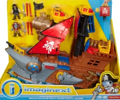 Imaginext Il Galeone Dei Pirati A Forma Di Squalo Con Mini Personaggi E Accessori Inclusi