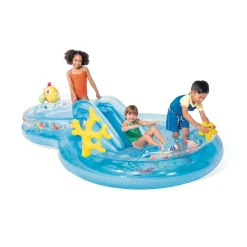 Intex Play Center Under The Sea Piscina Gonfiabile, Con Palline, Pvc, Multicolore, 310X193X71 Cm