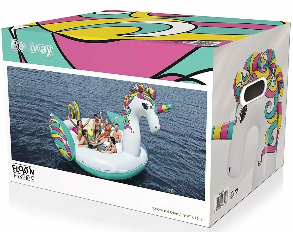 Isola Gonfiabile Unicorno Gigante Per 6 Persone Bestway® (5.90 M)