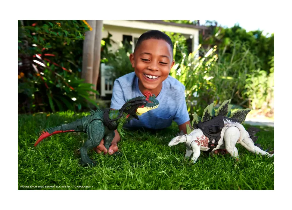 Jurassic World Predatori Giganti Stegosauro, Dinosauro Di Grandi Dimensioni Con Mossa D'Attacco E Attrezzatura Di Tracciamento, Per Gioco Classico E Digitale, Giocattolo, 4+ Anni, Hlp24
