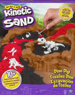 Kinetic Sand, Dino Dig Playset Con 10 Ossa Di Dinosauri Nasclste