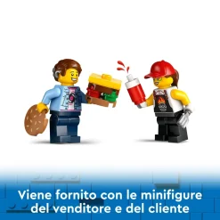 Lego City 60404 Furgone Degli Hamburger Giocattolo, Veicolo Per Bambini 5+ Anni, Camion Food Truck Con Accessori E 2 Minifigure