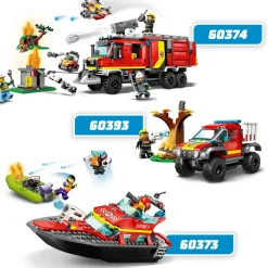 Lego City Fire 60373 Barca Di Soccorso Antincendio Dei Vigili Del Fuoco, Nave Giocattolo, Gommone E Minifigure, Idee Regalo