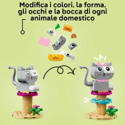 Lego Classic 11034 Animali Domestici Creativi, Giocattolo Per Bambini Di 5+ Anni Per Costruire Cane, Gatto E Altri Animali