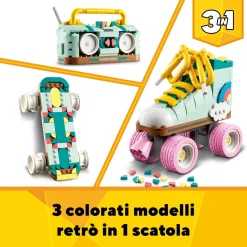 Lego Creator 31148 3In1 Pattino A Rotelle Retro Trasformabile In Mini Skateboard O Radio Giocattolo, Giochi Per Bambini 8+