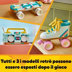 Lego Creator 31148 3In1 Pattino A Rotelle Retro Trasformabile In Mini Skateboard O Radio Giocattolo, Giochi Per Bambini 8+
