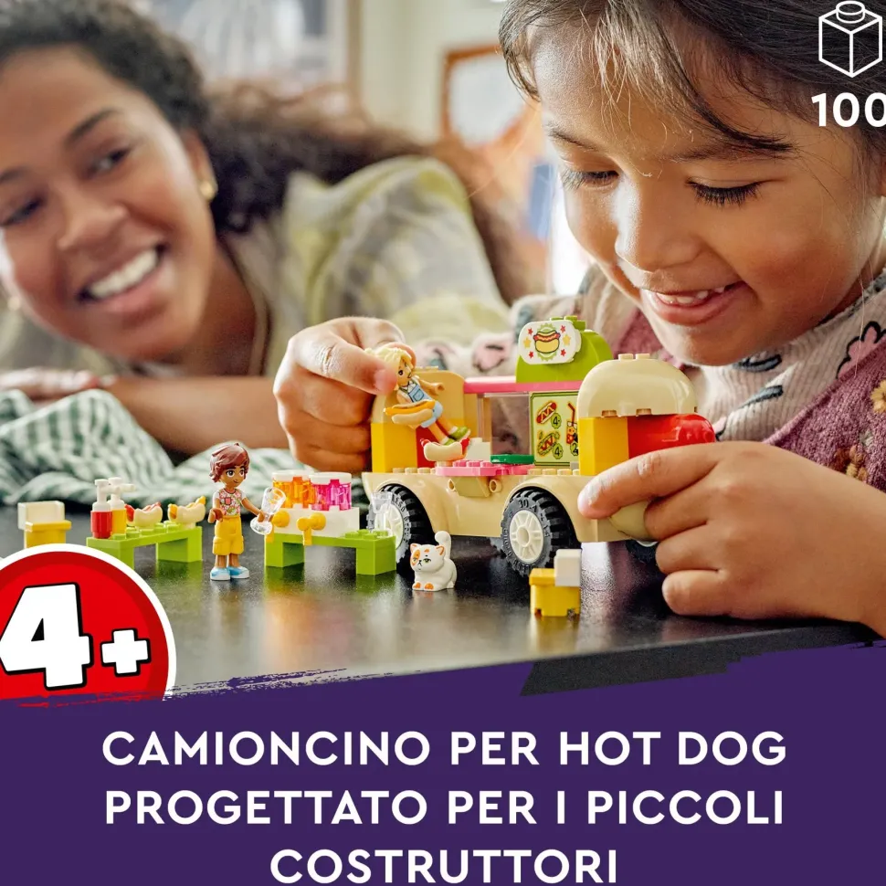Lego Friends 42633 Food Truck Hot-Dog, Giochi Per Bambini 4+, Piccolo Camion Giocattolo Con Cucina, 2 Mini Bamboline E Gatto