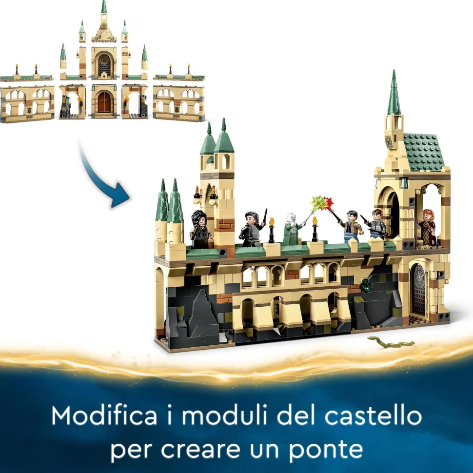 Lego Harry Potter 76415 La Battaglia Di Hogwarts, Castello Giocattolo Con Minifigure Di Bellatrix Lestrange E Voldemort