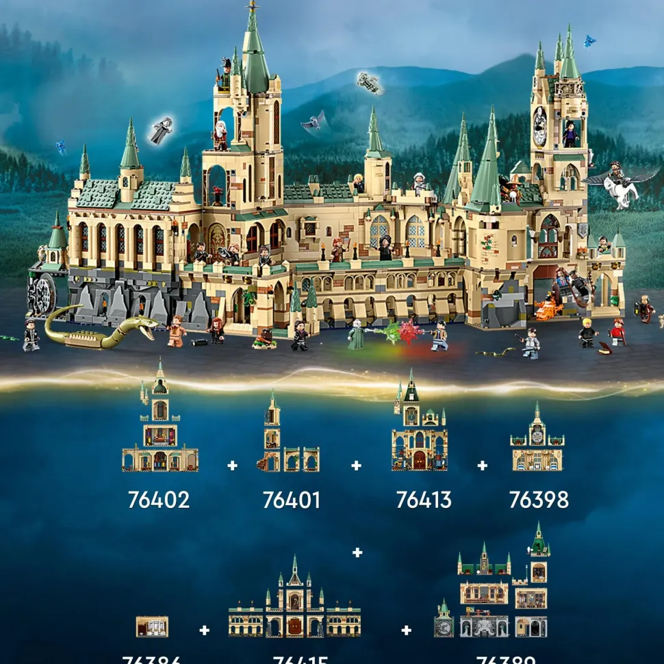 Lego Harry Potter 76415 La Battaglia Di Hogwarts, Castello Giocattolo Con Minifigure Di Bellatrix Lestrange E Voldemort