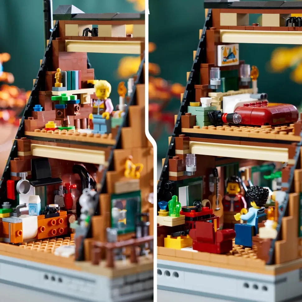 Lego Ideas 21338 Baita, Kit Modellino Casa Da Costruire Per Adulti Con 4 Minifigure Personalizzabili E Di Animali Selvatici