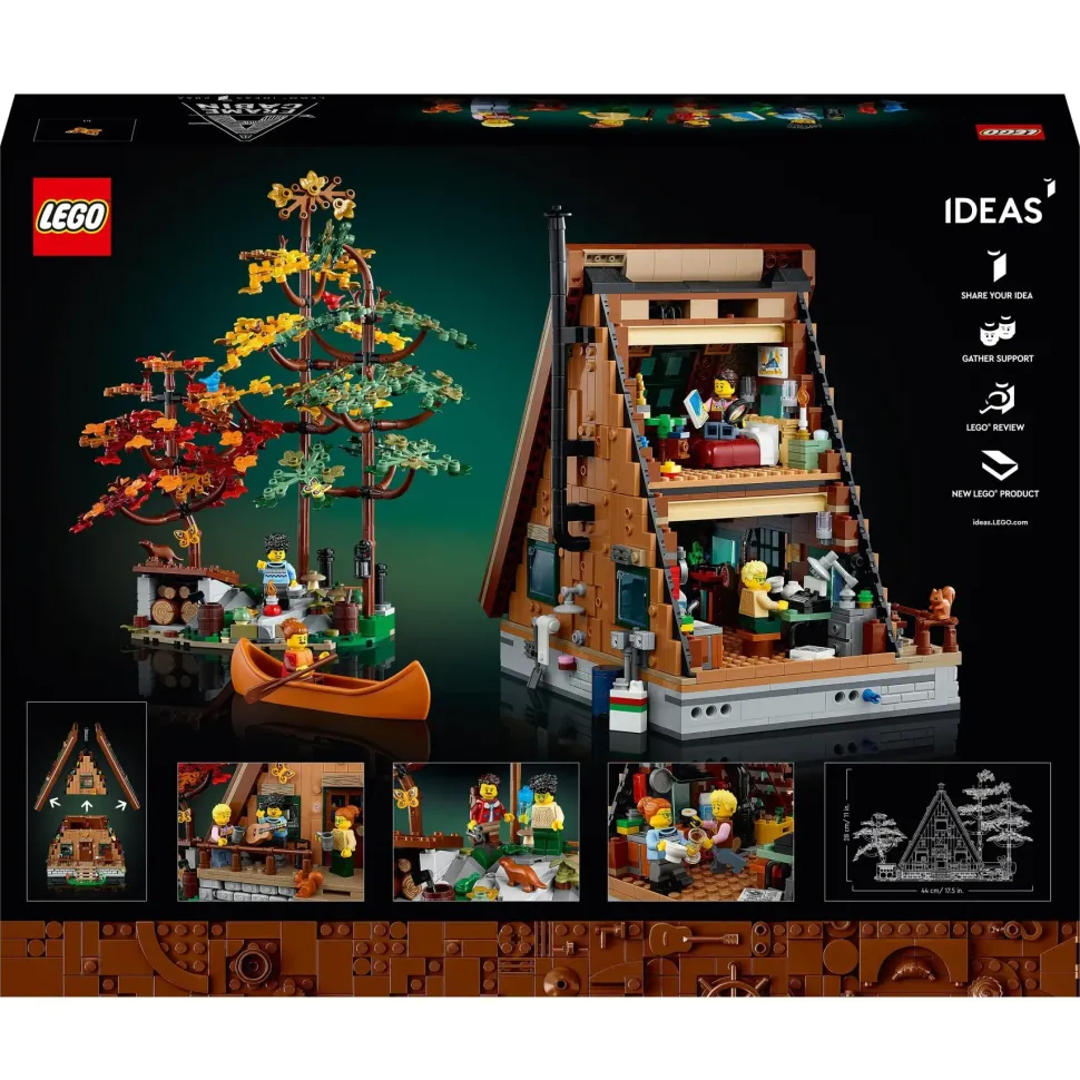 Lego Ideas 21338 Baita, Kit Modellino Casa Da Costruire Per Adulti Con 4 Minifigure Personalizzabili E Di Animali Selvatici