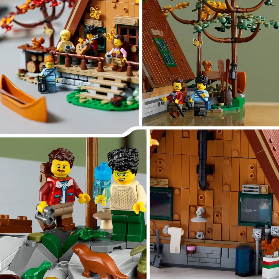 Lego Ideas 21338 Baita, Kit Modellino Casa Da Costruire Per Adulti Con 4 Minifigure Personalizzabili E Di Animali Selvatici
