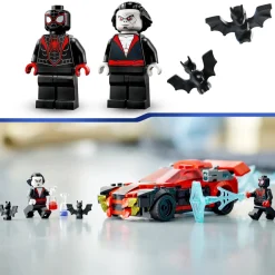 Lego Marvel 76244 Miles Morales Vs. Morbius, Spider-Man Giocattolo Per Bambini Con Macchina Da Corsa E Minifigure Di Spidey