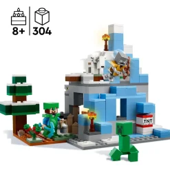 Lego Minecraft 21243 I Picchi Ghiacciati, Modellino Da Costruire Con Caverna E Personaggi Steve, Creeper E Capra, Idee Regalo
