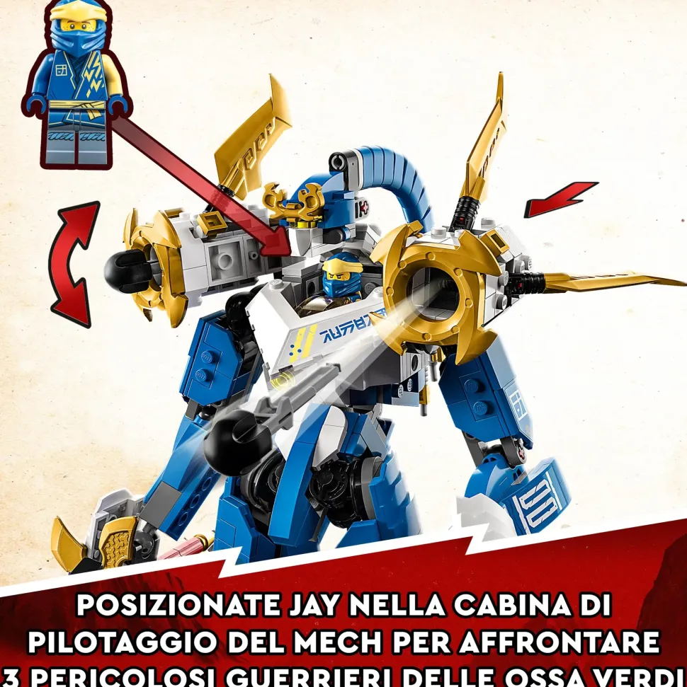 Lego Ninjago 71785 Mech Titano Di Jay, Set 2023 Con Action Figure, Gioco Da Battaglia Per Bambini Con 5 Minifigure E Carro