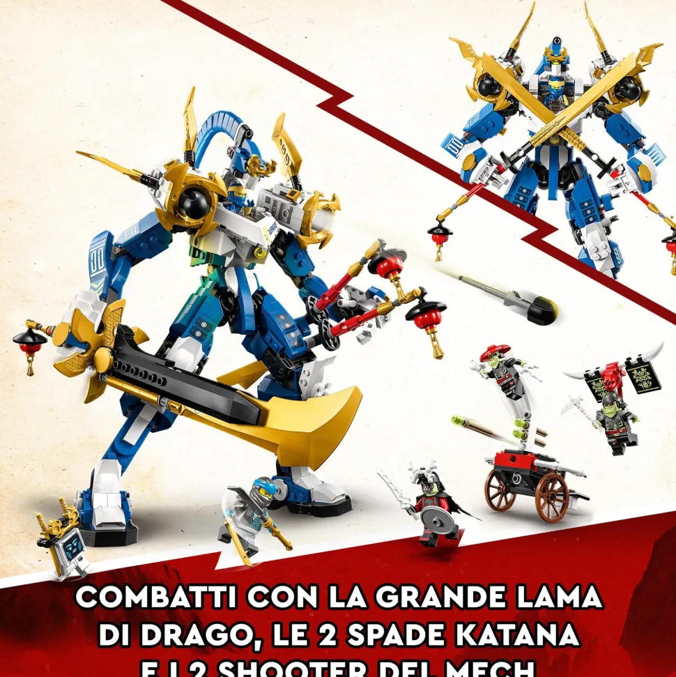 Lego Ninjago 71785 Mech Titano Di Jay, Set 2023 Con Action Figure, Gioco Da Battaglia Per Bambini Con 5 Minifigure E Carro