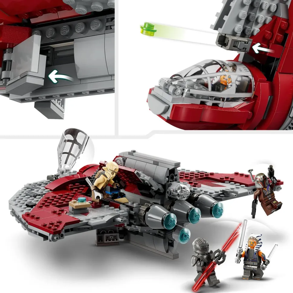 Lego Star Wars 75362 Shuttle Jedi T-6 Di Ahsoka Tano, Astronave Giocattolo Con 4 Minifigure, Regalo Della Serie Ahsoka