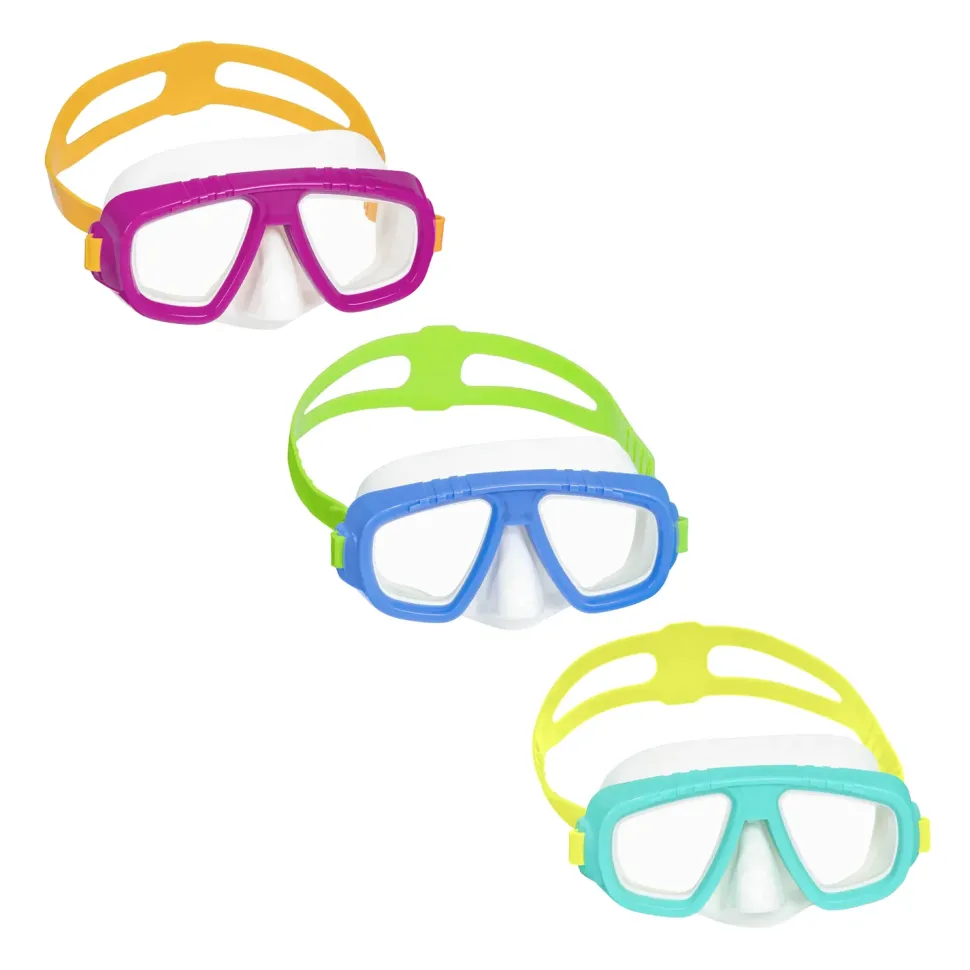 Maschera Caymen, 3-6 Anni, 3 Colori Assortiti, Lenti In Policarbonato E Con Protezione Uv