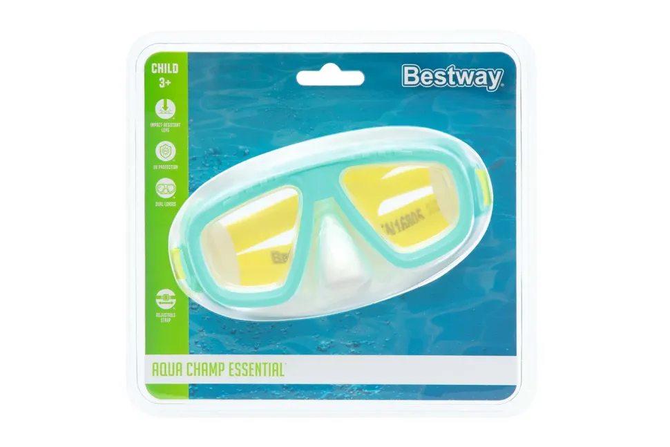 Maschera Caymen, 3-6 Anni, 3 Colori Assortiti, Lenti In Policarbonato E Con Protezione Uv
