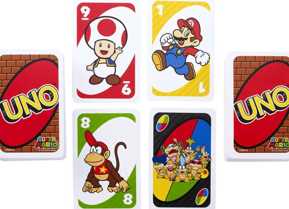 Mattel Games-Uno Gioco Di Carte Versione Super Mario Bros, 7+ Anni