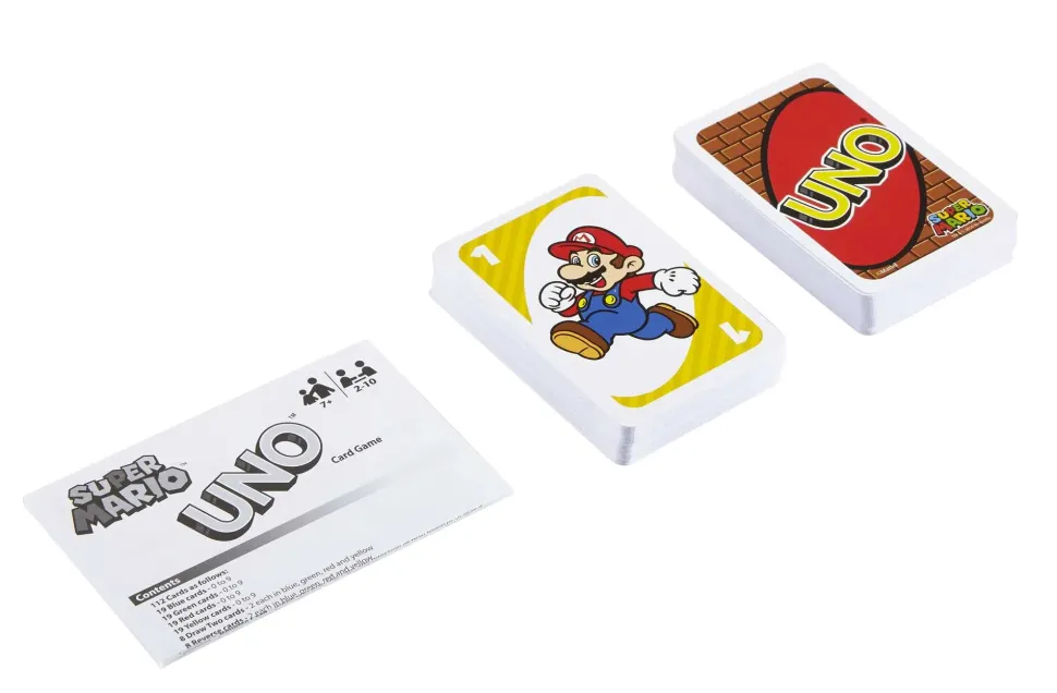 Mattel Games-Uno Gioco Di Carte Versione Super Mario Bros, 7+ Anni