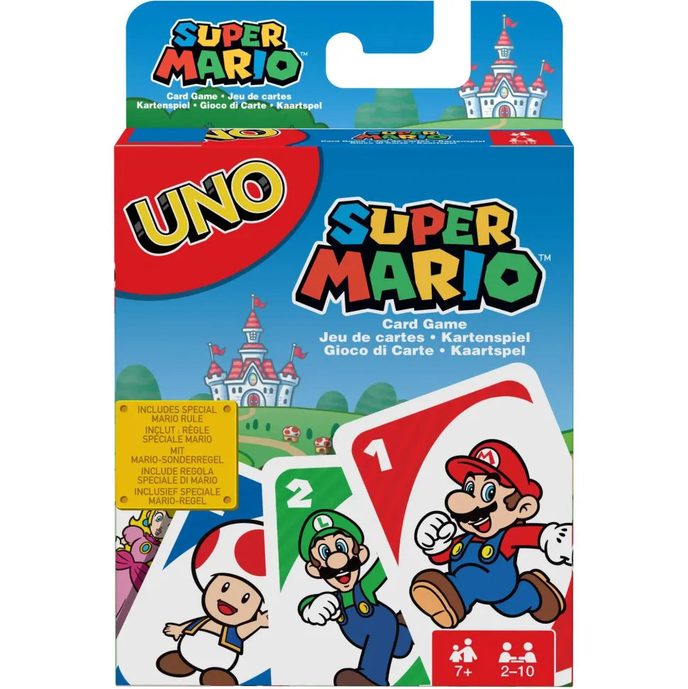 Mattel Games-Uno Gioco Di Carte Versione Super Mario Bros, 7+ Anni
