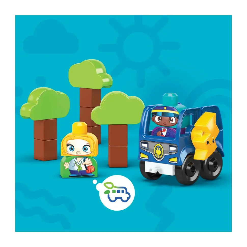 Mega Bloks Green Town Bus Ecologico Amici Bio, Set Da Costruzione Con 36 Blocchi, Giocattolo Per Bambini 1+ Anni, Hdx90