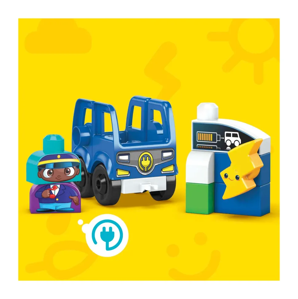 Mega Bloks Green Town Bus Ecologico Amici Bio, Set Da Costruzione Con 36 Blocchi, Giocattolo Per Bambini 1+ Anni, Hdx90
