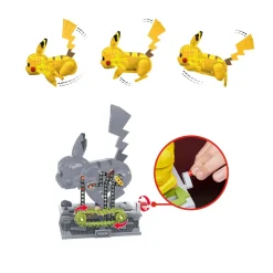 Mega Pokemon Kinetic Pikachu, Set Da Costruzione Da 1095 Pezzi, Personaggio Meccanizzato Con Percorso Roccioso Animato, Da Collezione, 12+ Anni, Hgc23
