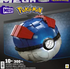Mega Pokemon Mega Ball Gigante, Set Da Costruire Con 299 Pezzi E Luci, Pulsante Centrale Si Illumina E Lampeggia