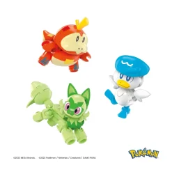 Mega Pokemon Team Della Regione Di Paldea, Set Con 4 Personaggi E 1 Poke Ball Da Costruire Con 79 Pezzi, Include Pikachu, Fuecoco, Sprigatito E Quaxly, 6+ Anni, Hpx92
