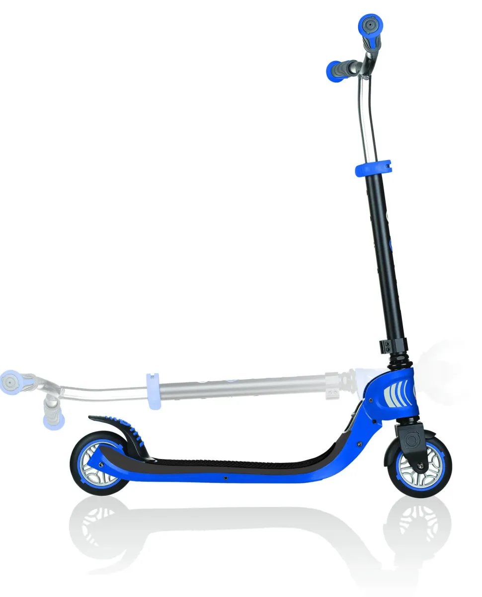 Monopattino Globber Primo Foldable Lights & Flow 125 3 Ruote Navy Blue- Per Bambini 3-7 Anni