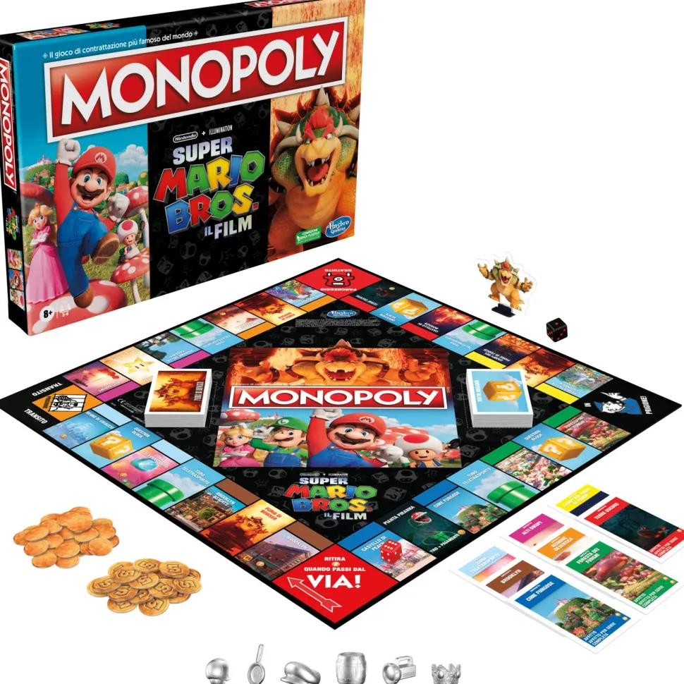 Monopoly The Super Mario Bros. Movie Edition, Gioco Da Tavolo Per Bambini E Bambine, Contiene La Pedina Di Bowser, Giochi Per Famiglie