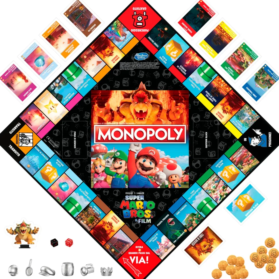 Monopoly The Super Mario Bros. Movie Edition, Gioco Da Tavolo Per Bambini E Bambine, Contiene La Pedina Di Bowser, Giochi Per Famiglie