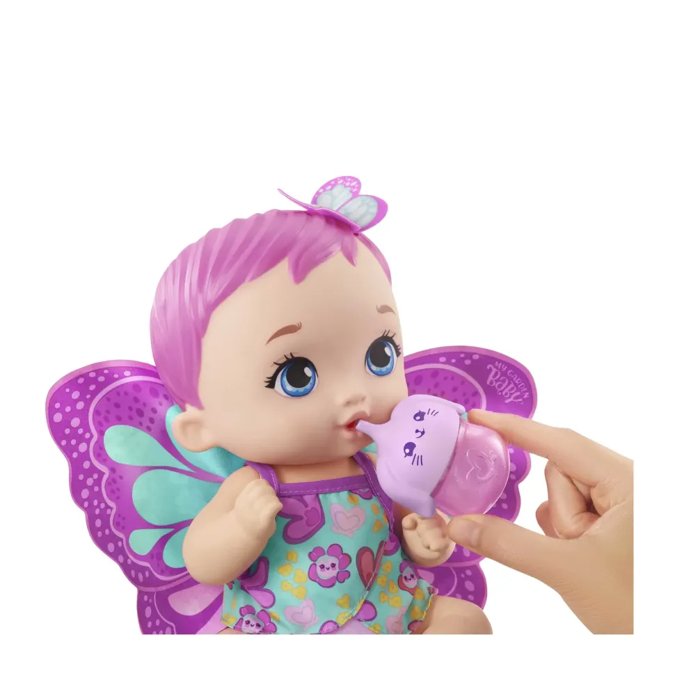 My Garden Baby, Bambola Junior Farfalla Rosa (30 Cm) Con Pannolino Riutilizzabile, Vestiti E Ali Rimovibili; Giocattolo Per Bambini 2+ Anni, Gyp10