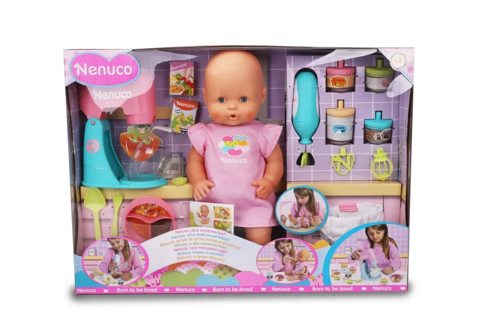 Nenuco Cosa Mangiamo Oggi, Bambola 42 Cm Con Accessori Per La Pappa E Il Cambio