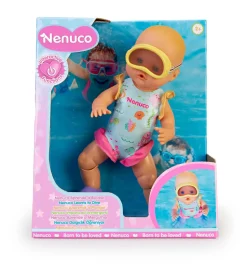 Nenuco Impara Ad Immergersi, Bambola Da 35 Cm Con Corpo Rigido E Costume Da Bagno.Nuotera Per Davvero. Per Bambine/I Da 2 Anni