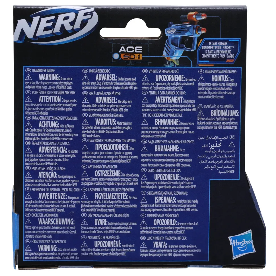 Nerf Elite 2.0 Blaster Ace Sd-1, Con 2 Dardi Originali Nerf Elite E Portadardi Da 1 , Per Lanci Furtivi, Facile Da Usare