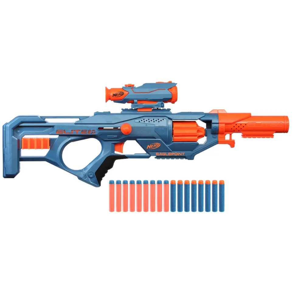 Nerf Elite 2.0 Eaglepoint Rd-8, Blaster Con Tamburo Da 8 Dardi, Mirino E Canna Staccabili