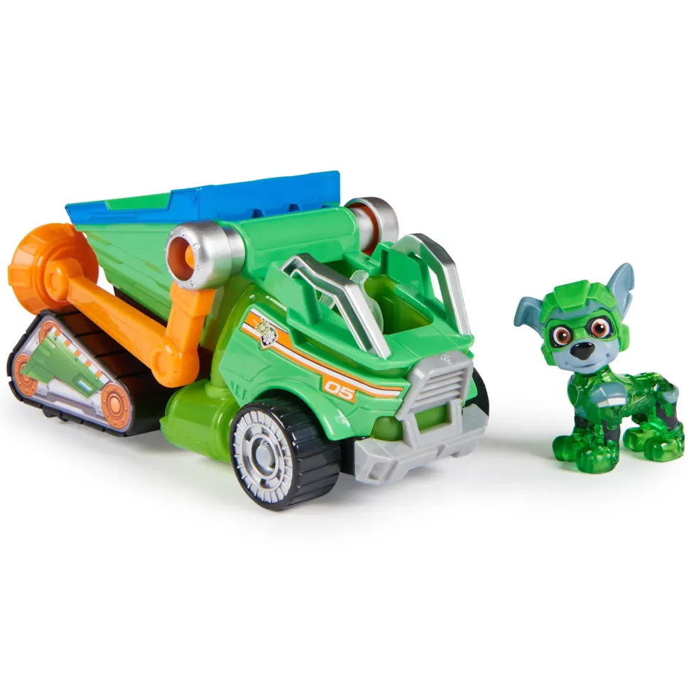 Paw Patrol, Camion Dei Rifiuti Di Rocky Tematizzato Paw Patrol: Il Super Film, Con Luci E Suoni, Giochi Paw Patrol Per Bambini E Bambine, 3+ Anni