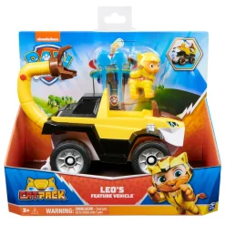 Paw Patrol, Cat Pack, Auto Giocattolo Trasformabile Di Leo Con Action Figure Da Collezione, Giocattoli Per Bambini Dai 3 Anni In Su