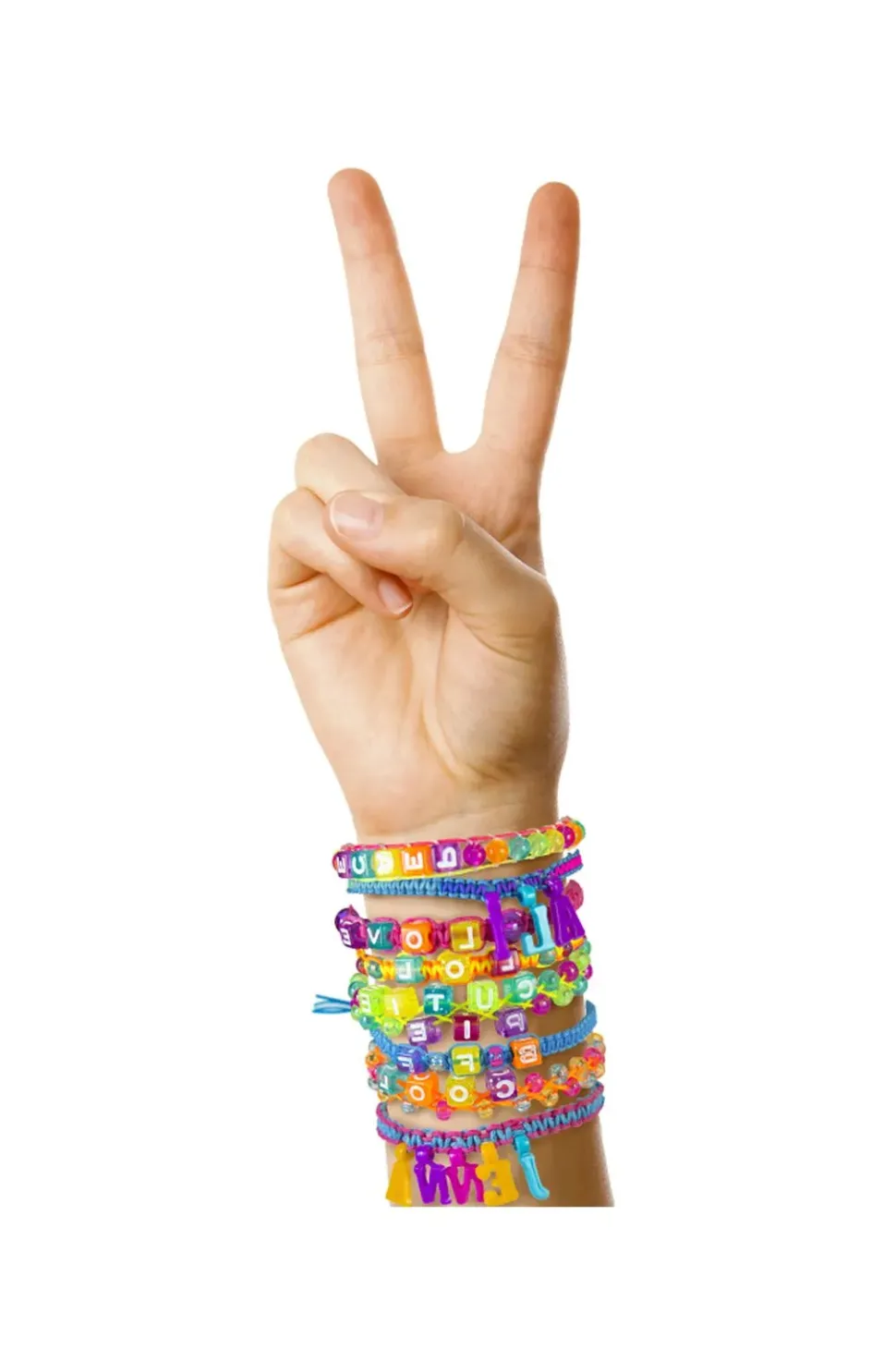 Perline Abc Crea Braccialetti Con Lettere Dell'Alfabeto