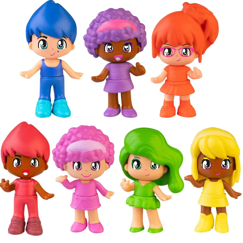Pinypon Rainbow Tube, Tubo Con 7 Personaggi Pinypon Colori Arcobaleno;